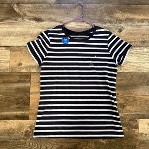 Nautica Kids Navy and White Striped Tee